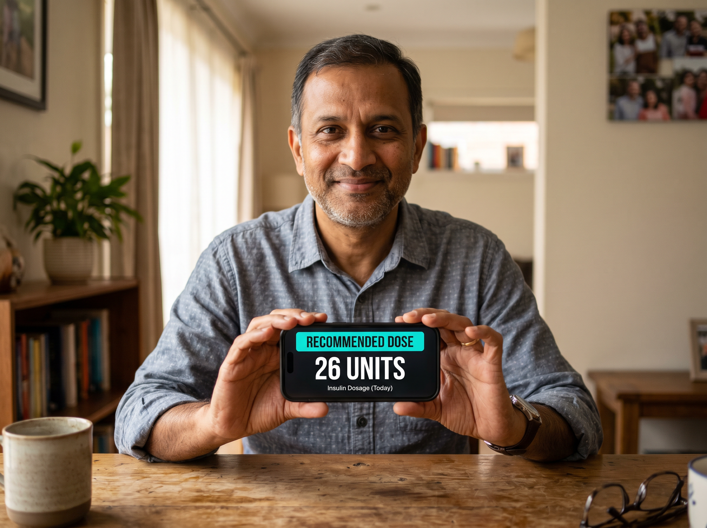 Titria app showing recommended dose of 26 units